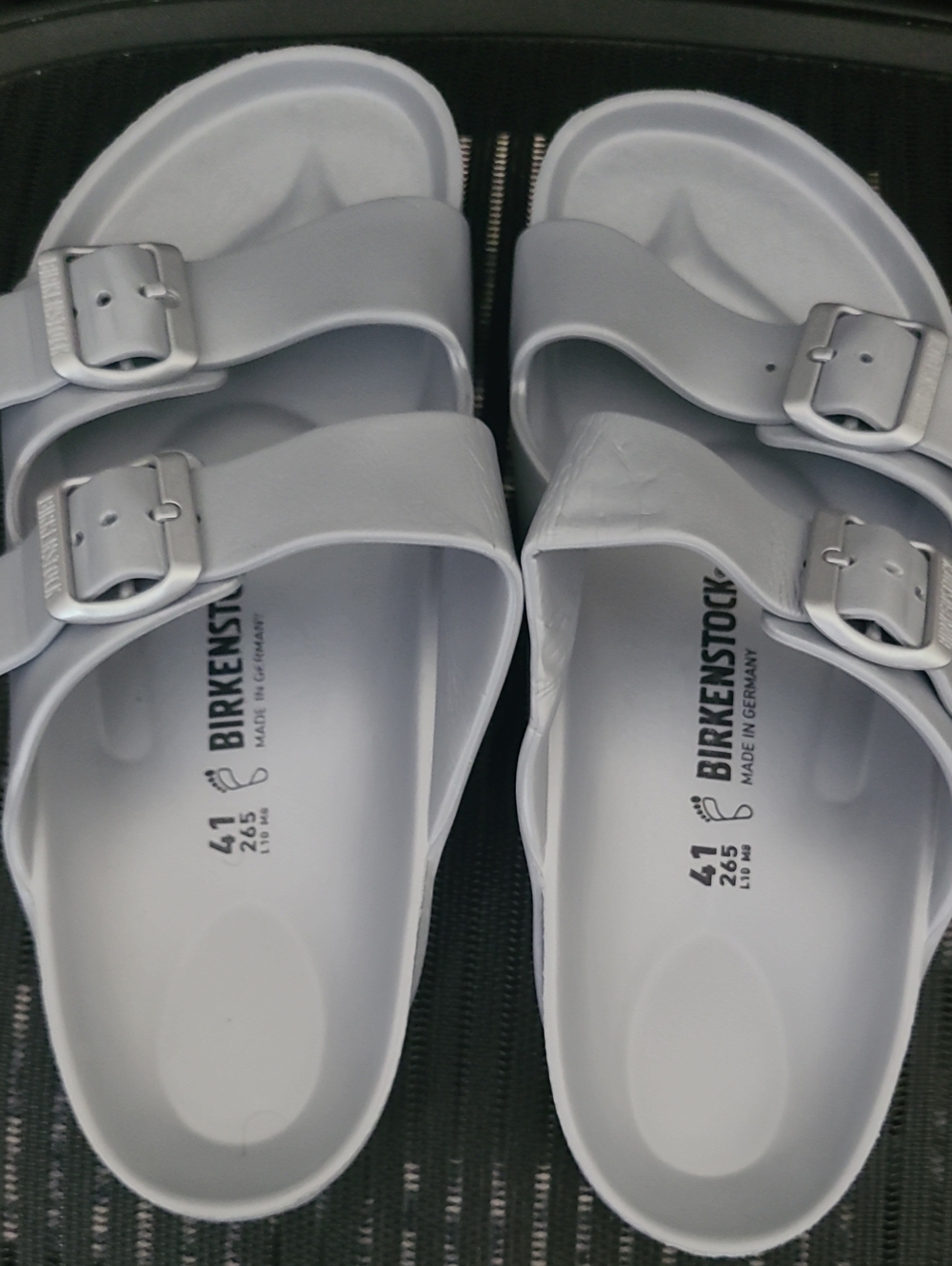 Birkenstock Arizona EVA Sandals in Light Gray Size 41